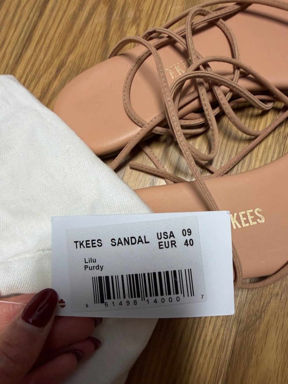 Brand new TKEES Lace-Up Sandals in sand color - Picture 3 of 3